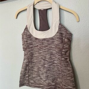 lululemon athletica Heather Mauve Tank with Cream Neckline